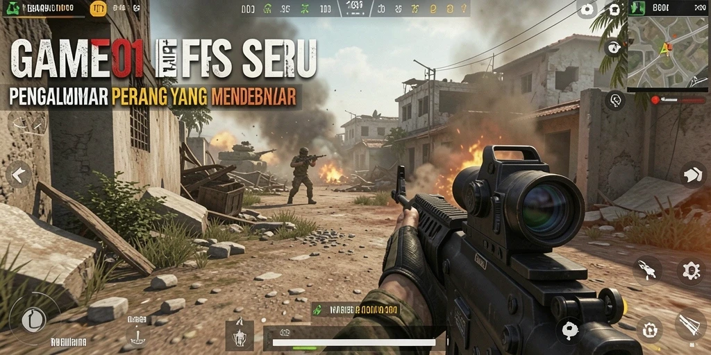 Tangkapan layar menunjukkan aksi menembak yang intens dalam game BARU01.
