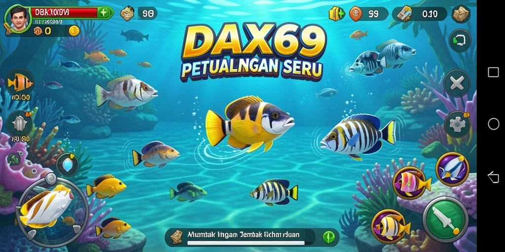 Screenshot DAX69 menampilkan aksi tembak ikan yang mendebarkan.