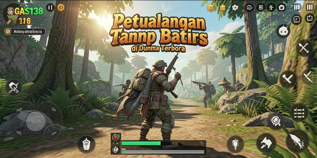 Screenshot utama dari GAS138 menunjukkan petualangan seru di dunia terbuka.