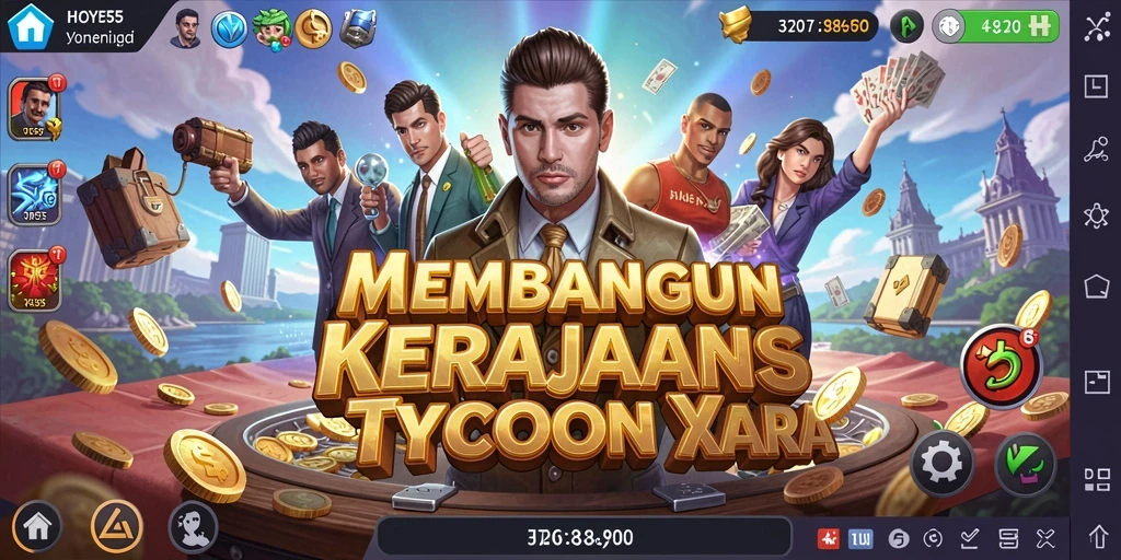 Gameplay <strong>HOYE55</strong> dengan elemen manajemen bisnis yang menarik.