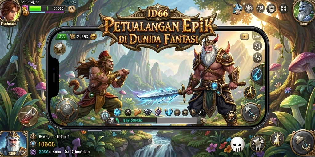 Tampilan gameplay menarik dari ID66 menampilkan pertarungan dan eksplorasi.
