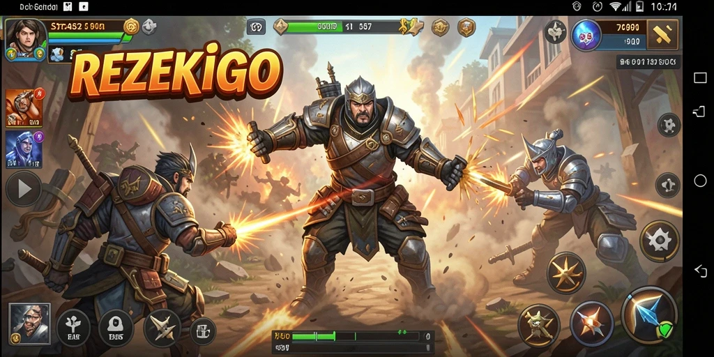 Tangkapan layar permainan REZEKIGO yang menunjukkan strategi perang yang intens.