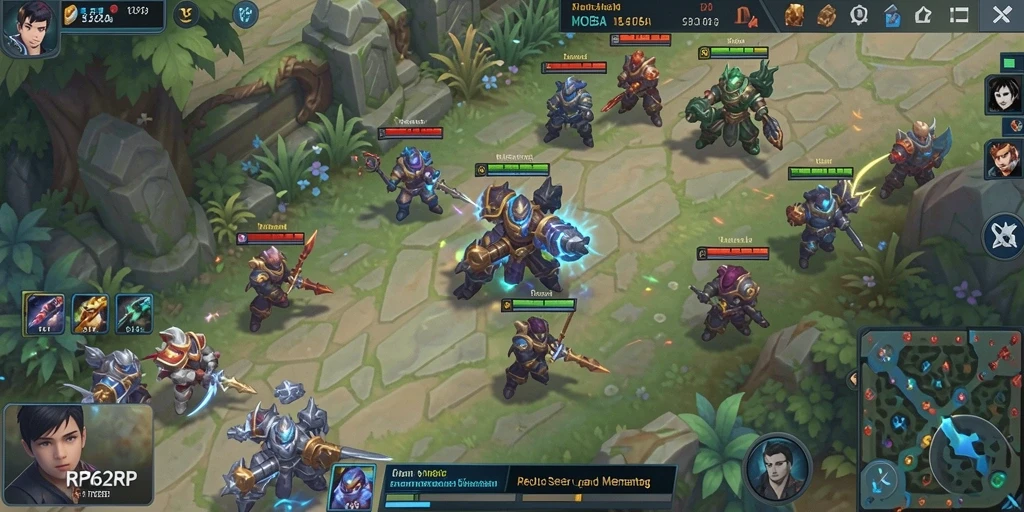 Gameplay seru RP62RP dengan aksi karakter MOBA yang menegangkan.